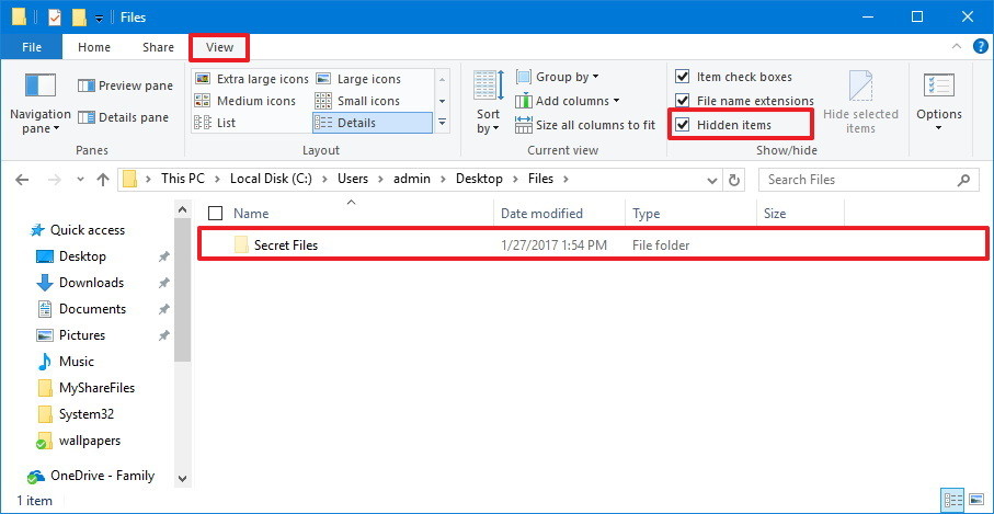 Để thực hiện việc ẩn file thì bạn hãy truy cập vào thư mục chứa các thư mục hoặc tập tin mà cần ẩn đi